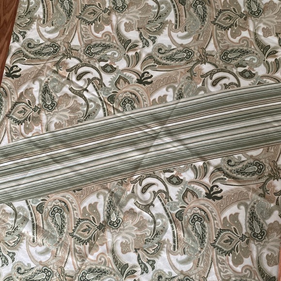 Olive Green Paisley Print Square Scarf Made Italy by BMR - Picture 1 of 5